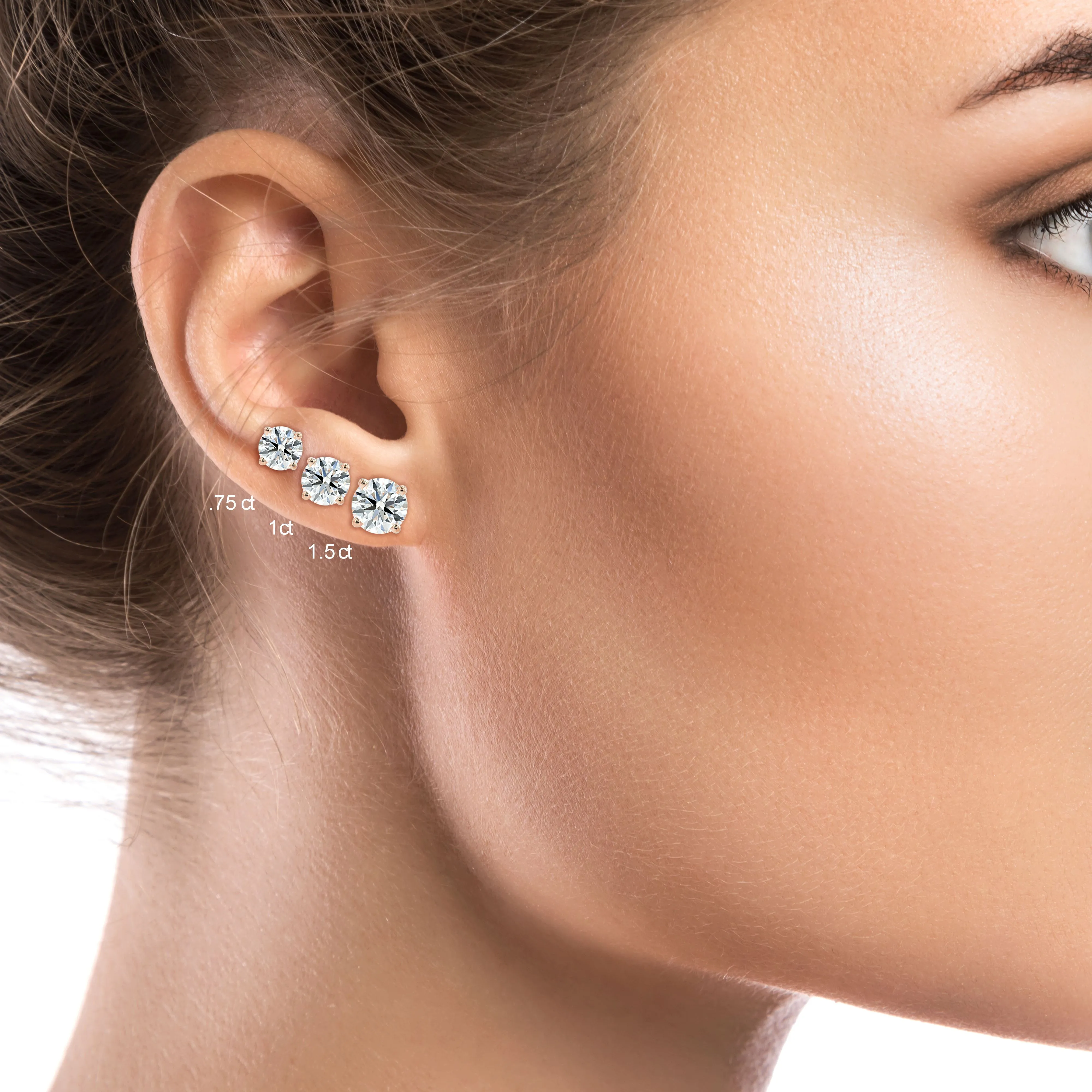 14k Rose Gold 4-prong Round Brilliant Diamond Stud Earrings (1 Ct. T.w., Si1-si2 Clarity, H-i Color)