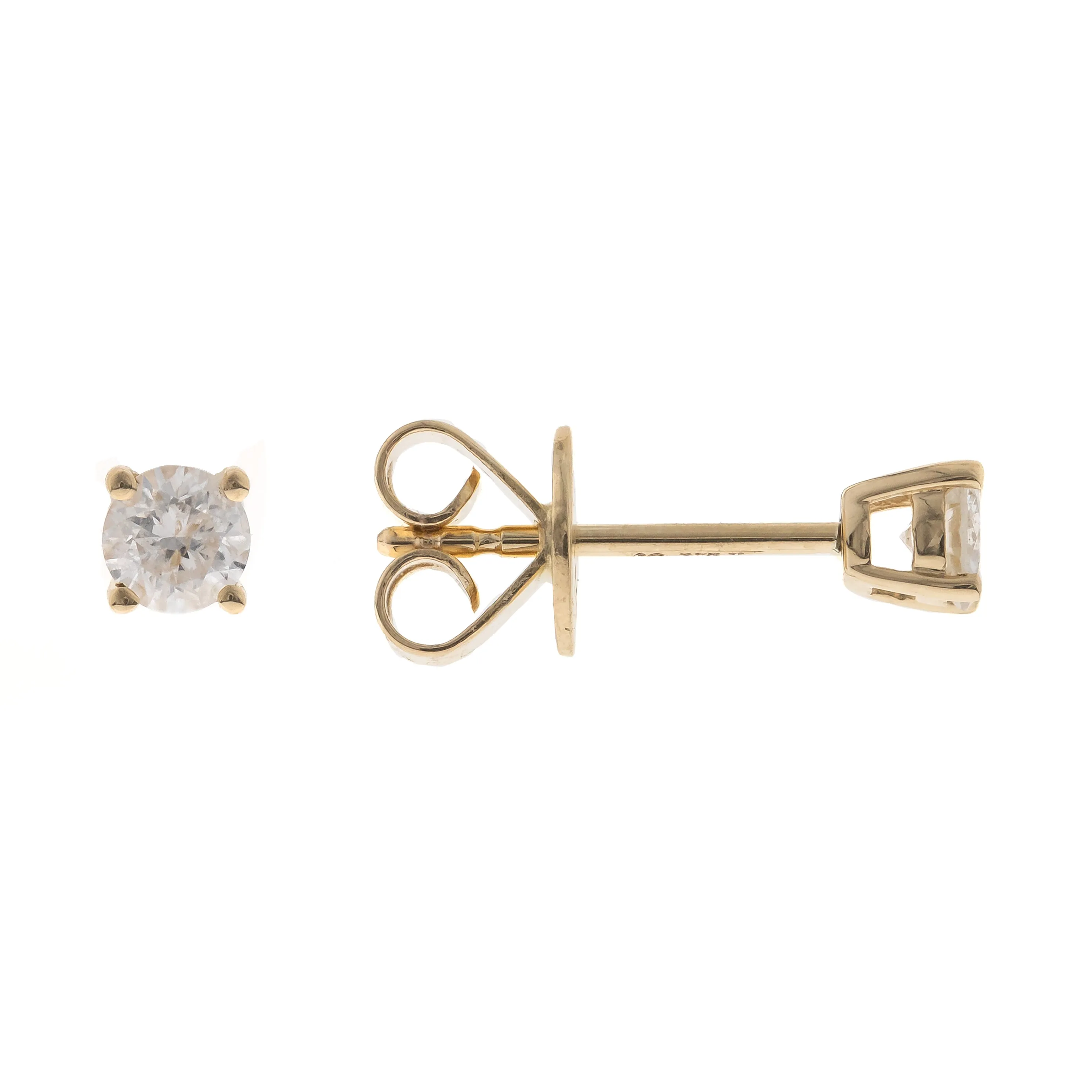 14k Rose Gold Diamond Stud Earrings, .32ctw