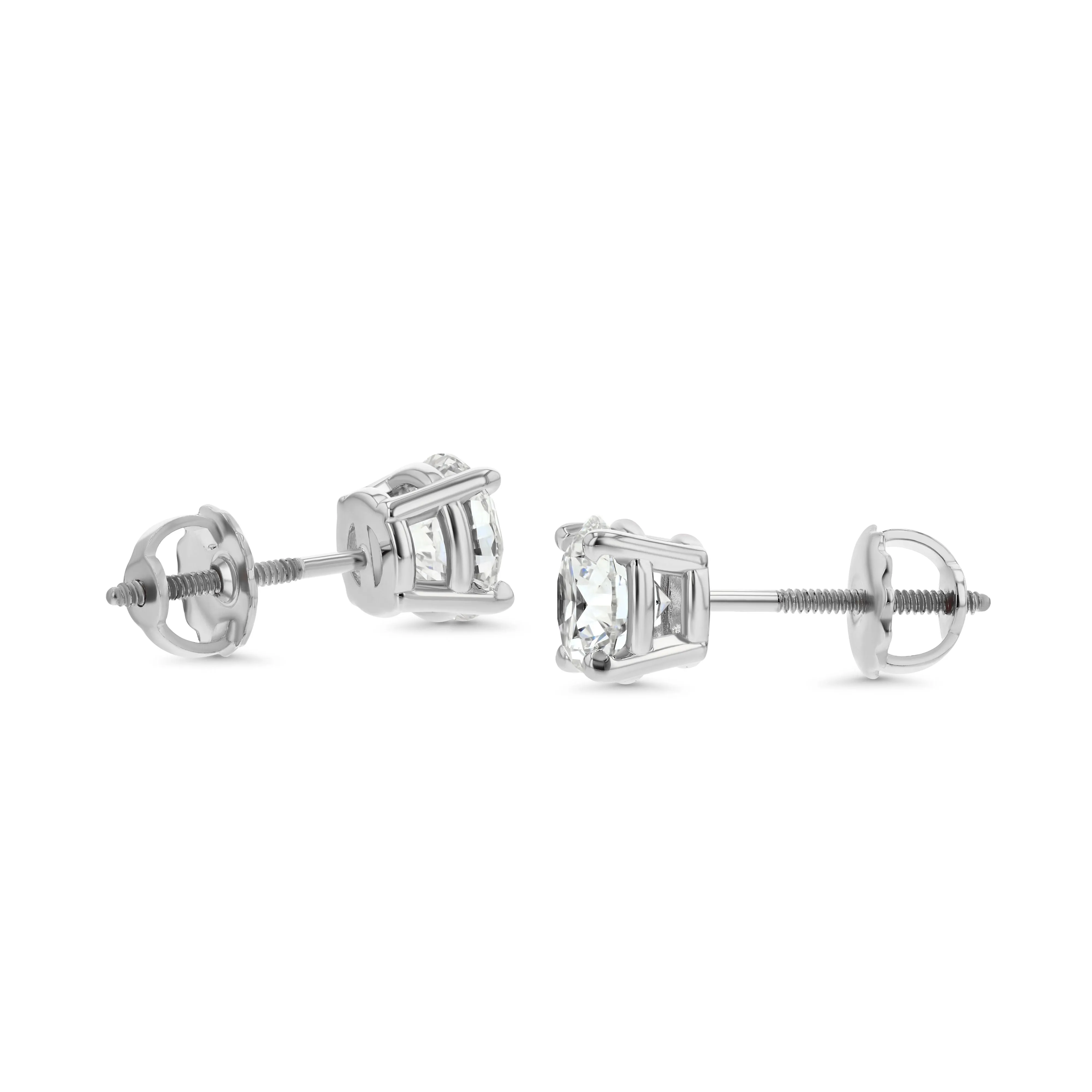 14k White Gold 4-prong Round Brilliant Diamond Stud Earrings (0.22 Ct. T.w., Si1-si2 Clarity, H-i Color)