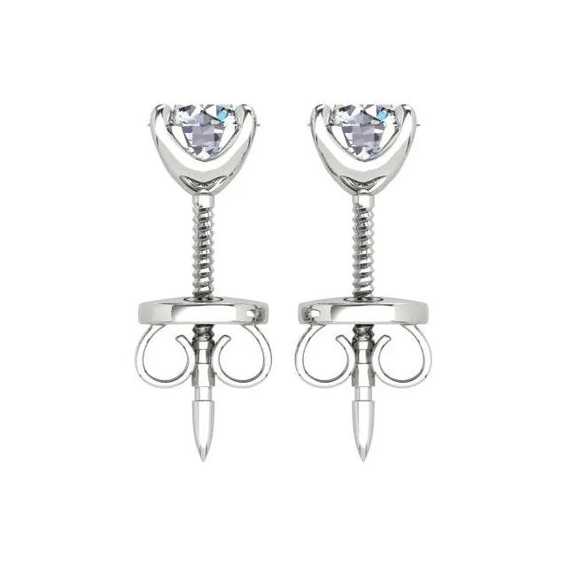 18ct White Gold 0.60ct Round Brilliant Diamond Stud Earrings