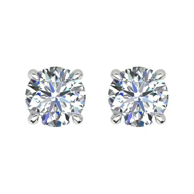18ct White Gold 0.60ct Round Brilliant Diamond Stud Earrings