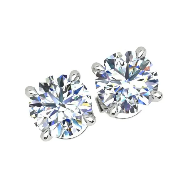 18ct White Gold 1.60ct Round Brilliant Diamond Stud Earrings