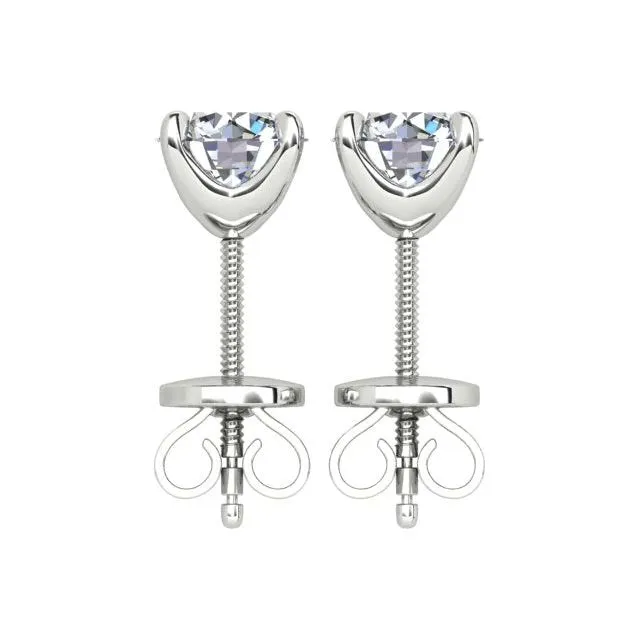 18ct White Gold 1.60ct Round Brilliant Diamond Stud Earrings