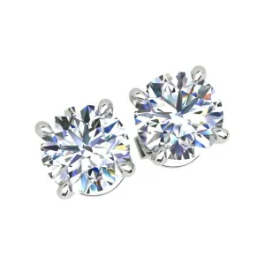 18ct White Gold 1.60ct Round Brilliant Diamond Stud Earrings
