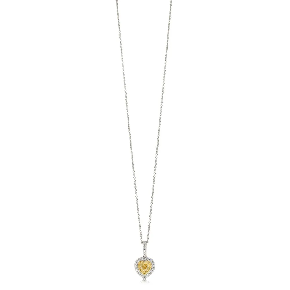 18ct White Gold .69ct Diamond Heart Pendant