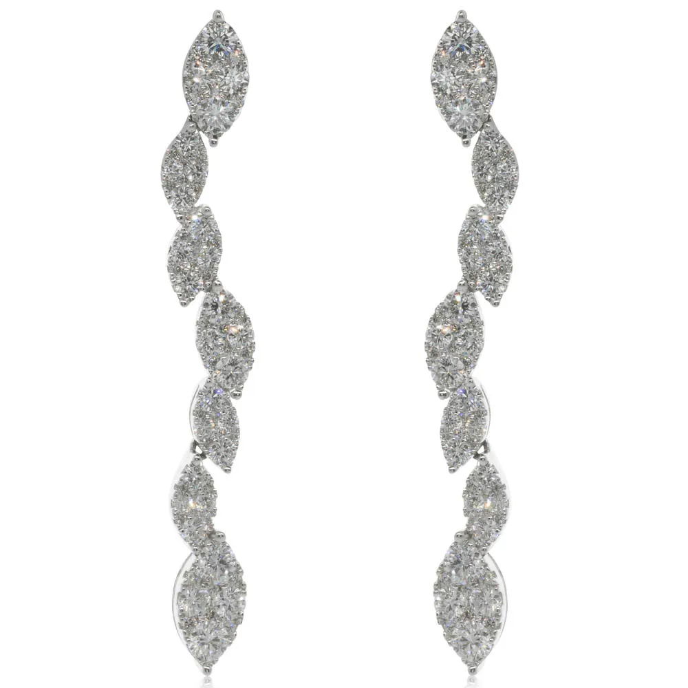 18ct White Gold Diamond Drop Earrings
