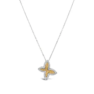 18CT YELLOW GOLD AND WHITE GOLD FANCY INTENSE YELLOW DIAMOND BUTTERFLY NECKLACE