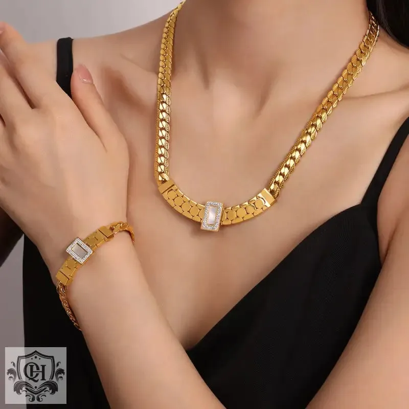 18K Gold Gemstone Bracelet Or Necklace