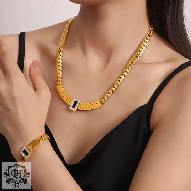 18K Gold Gemstone Bracelet Or Necklace