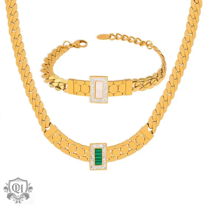 18K Gold Gemstone Bracelet Or Necklace