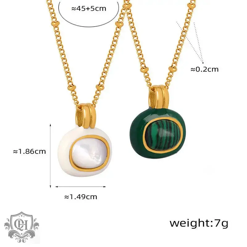 18K Gold Gemstone Stacked Necklace