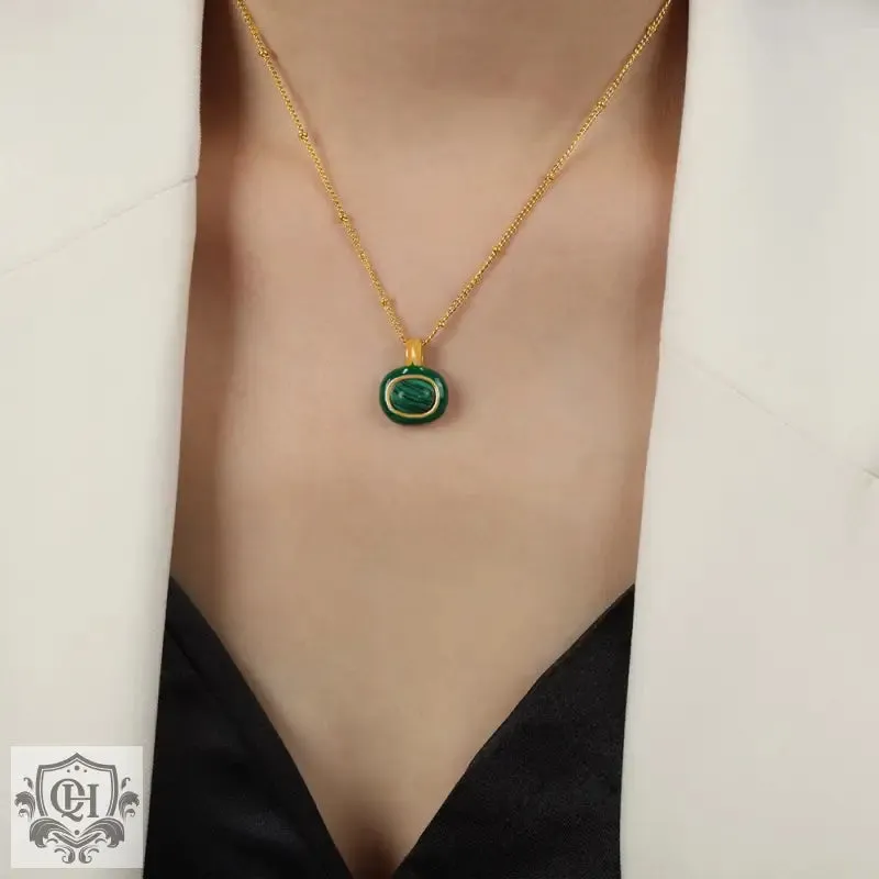 18K Gold Gemstone Stacked Necklace