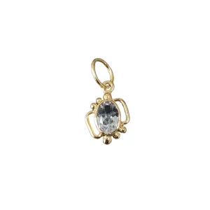 18k Gold Oval Aquamarine Pendant