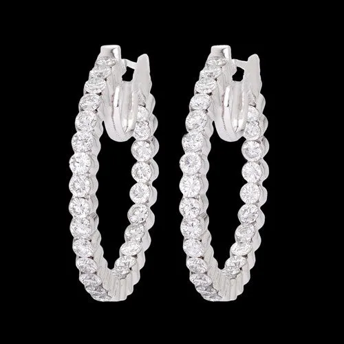 3.10cts tw Diamond Hoop Earrings