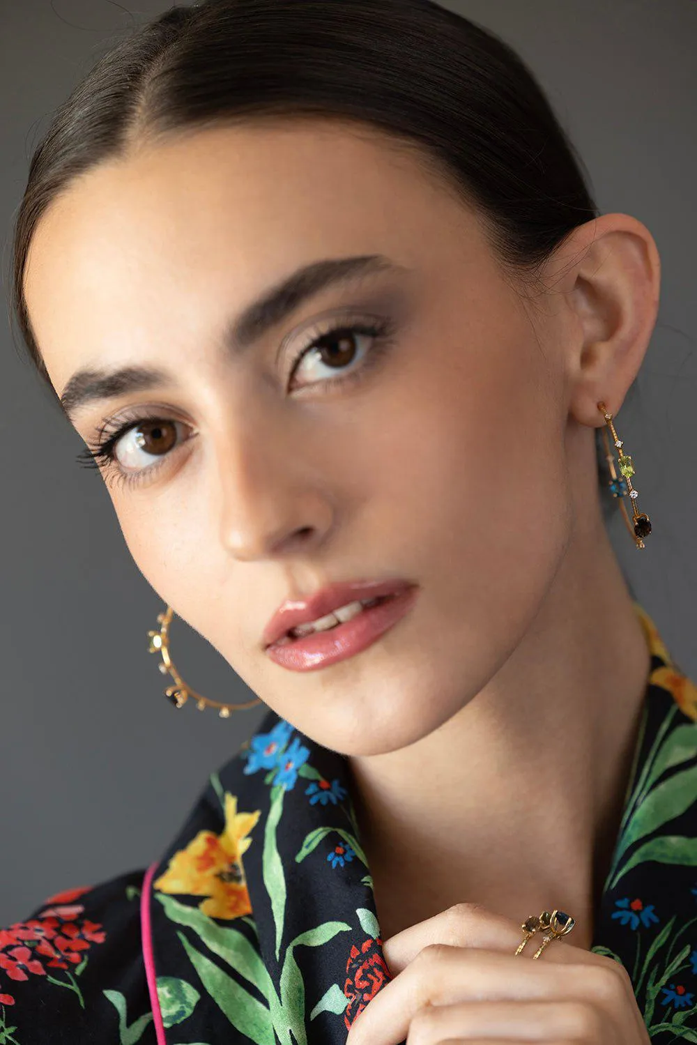 4cm Rugiada Peridot Topaz Earrings