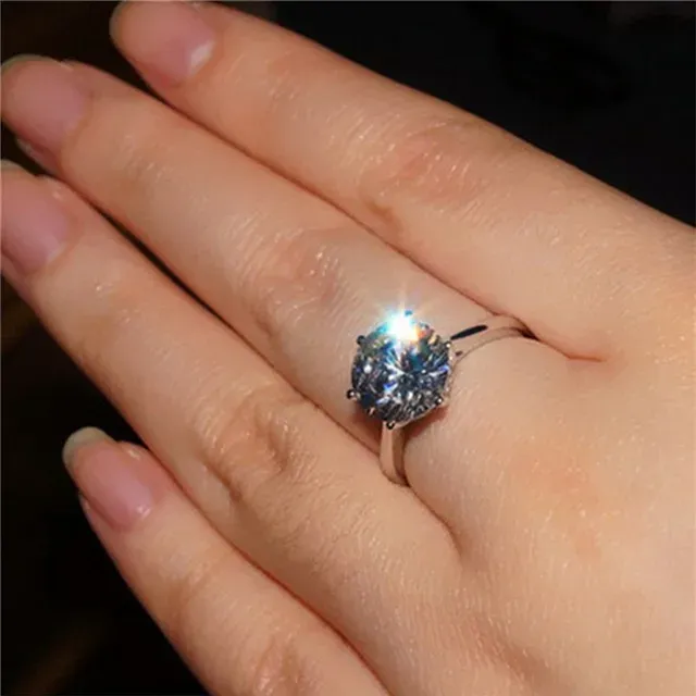 925 Silver Moissanite Diamond Ring