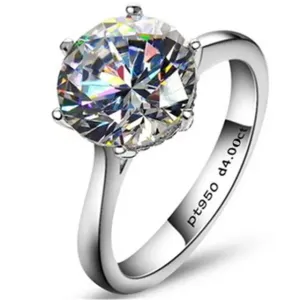 925 Silver Moissanite Diamond Ring