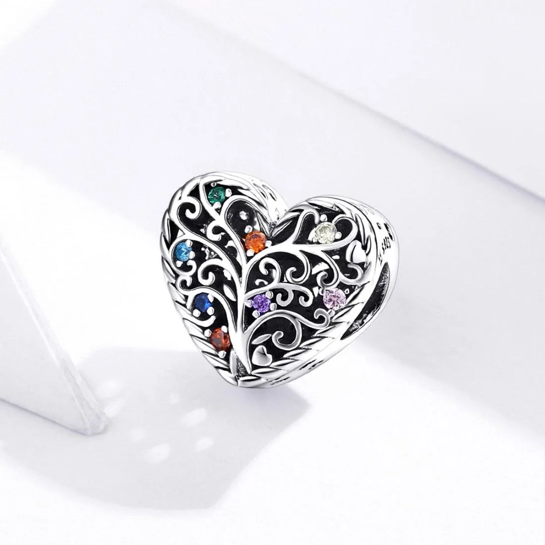 925 Sterling Silver Tree Of Life Zircon Bead Bracelet / Necklace Set
