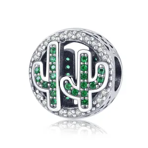 925 Sterling Silver Vigor Cactus Bead Pendant