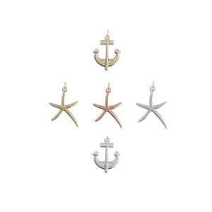 Amara Nautical Anchor & Starfish Charm Collection – Mixed Metals