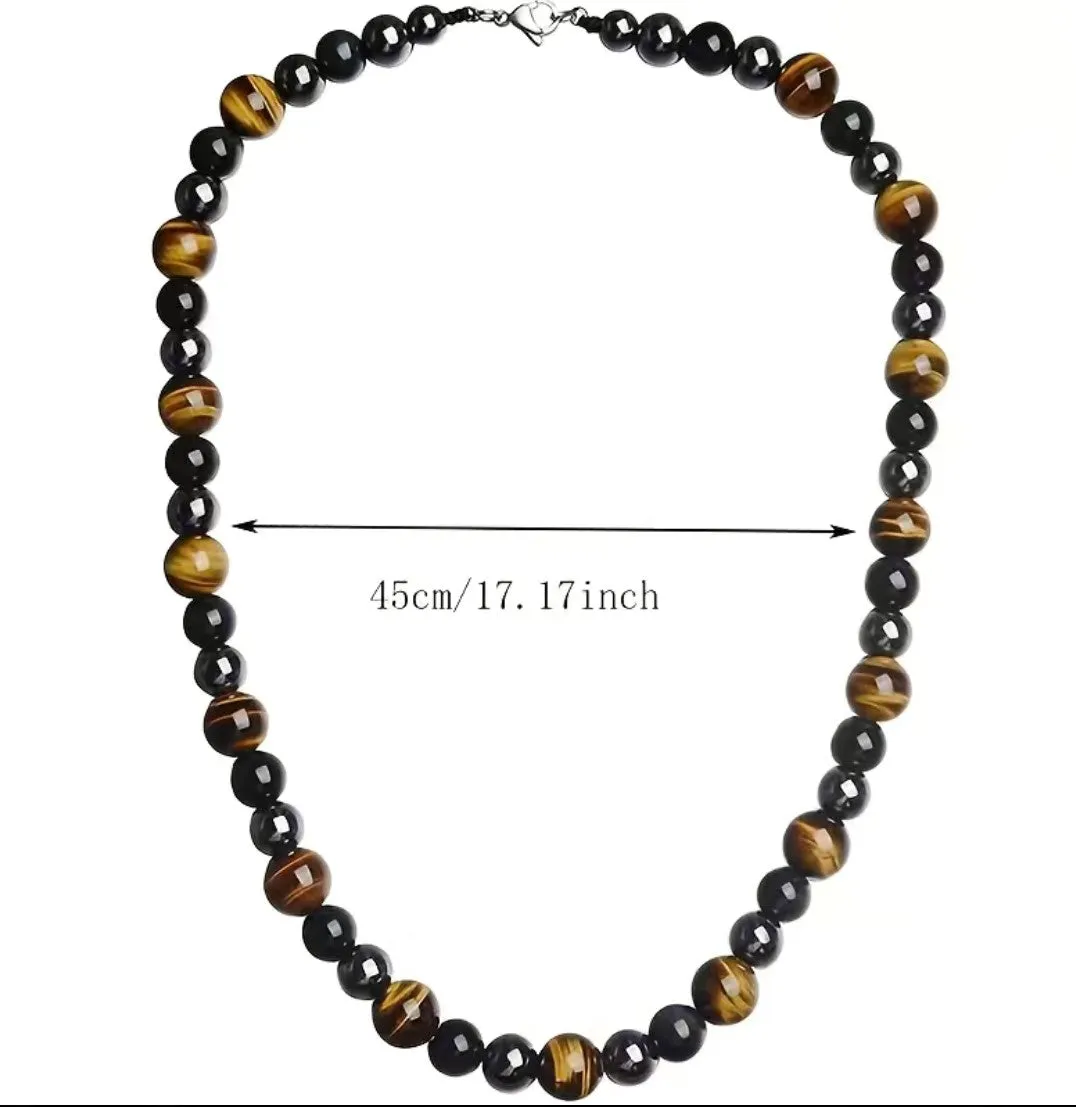 Apollo - Tigereye Hematite Obsidian Triple Protection Necklace To Restore Ancient Ways