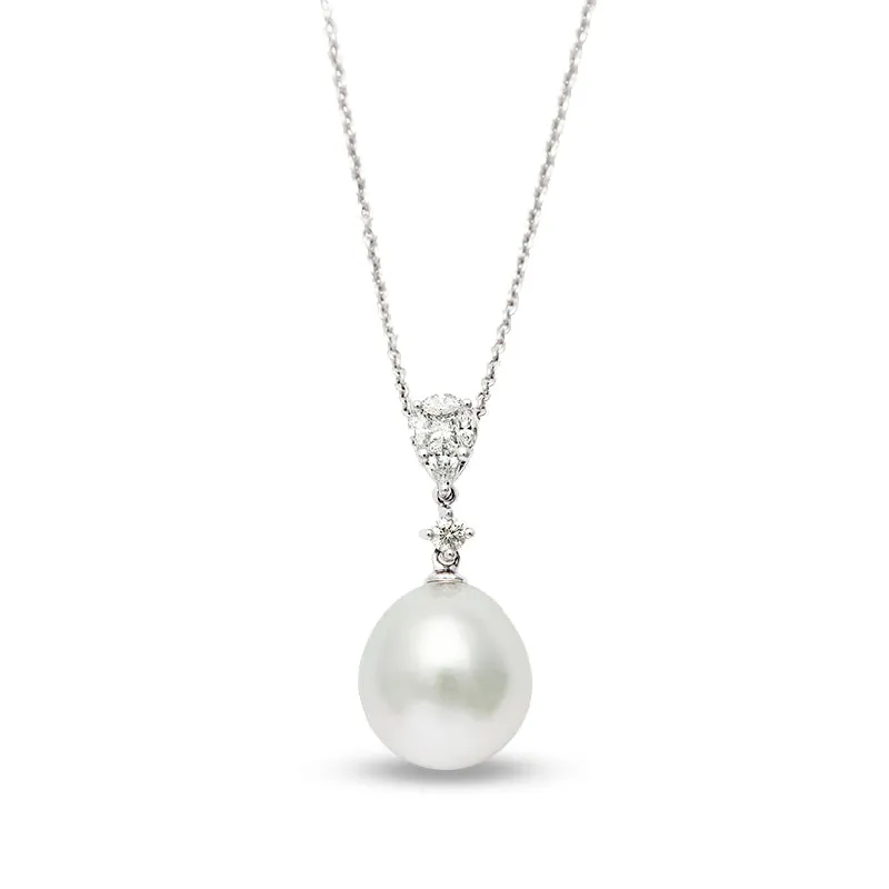 AUTORE 18CT WHITE GOLD SOUTH SEA PEARL AND DIAMOND PENDANT