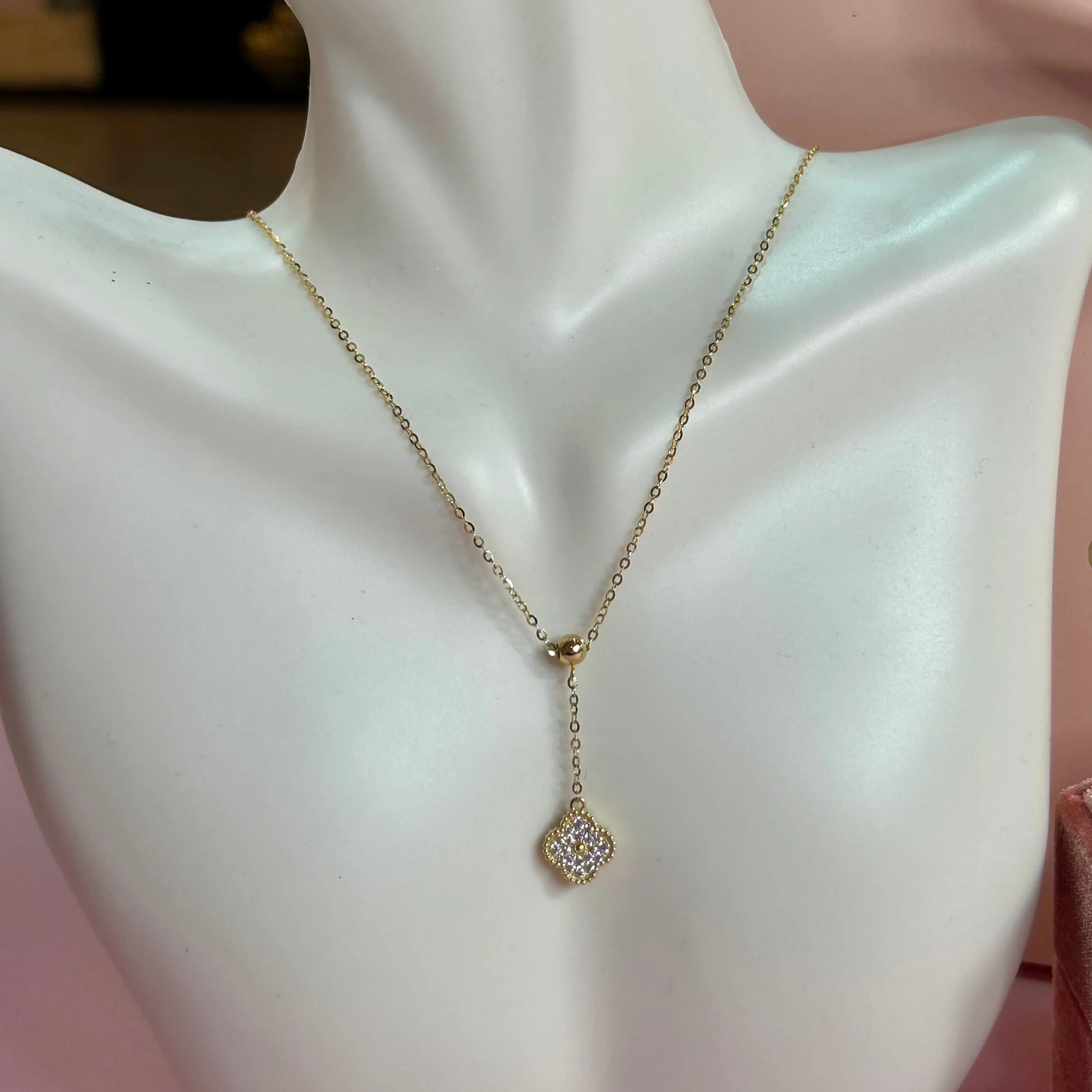 Bella Clover Necklace 18K Solid Gold