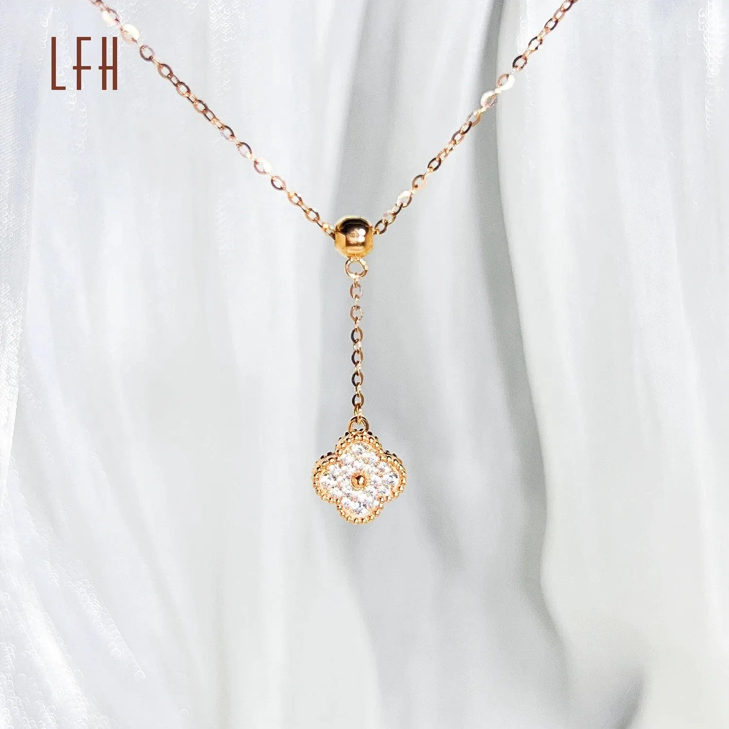 Bella Clover Necklace 18K Solid Gold