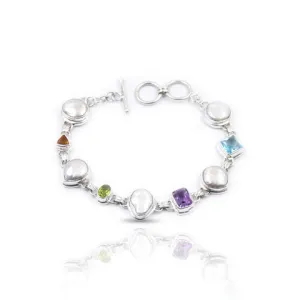 Biwa Pearl & Stone Bracelet (GU0957)