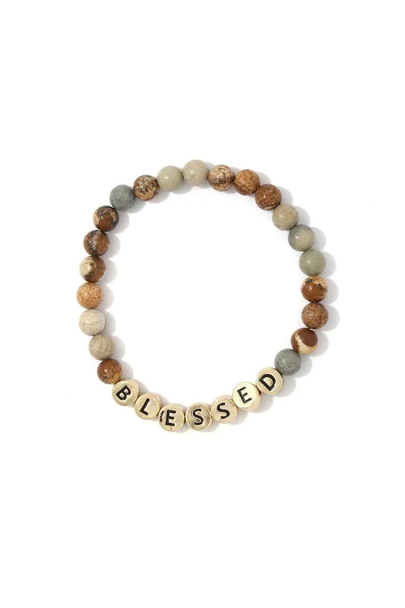 Blessed Semi Precious Stone Stretch Bracelet