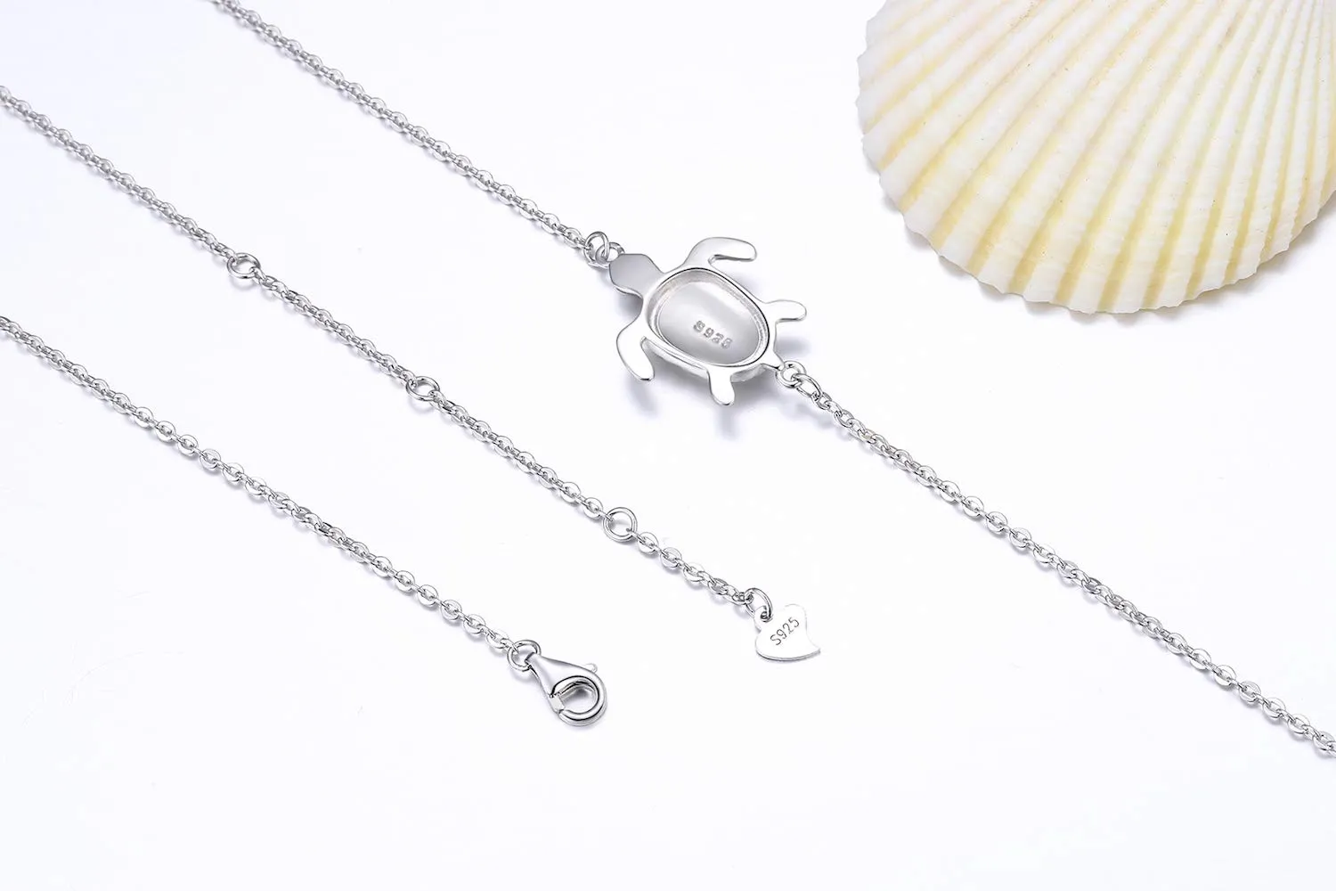 Blue Opal Sea Turtle Ankle Bracelet Sterling Silver Anklet Jewelry For Women Gifts New Version 4 Level Adjustable Anklet (Large Bracelet)