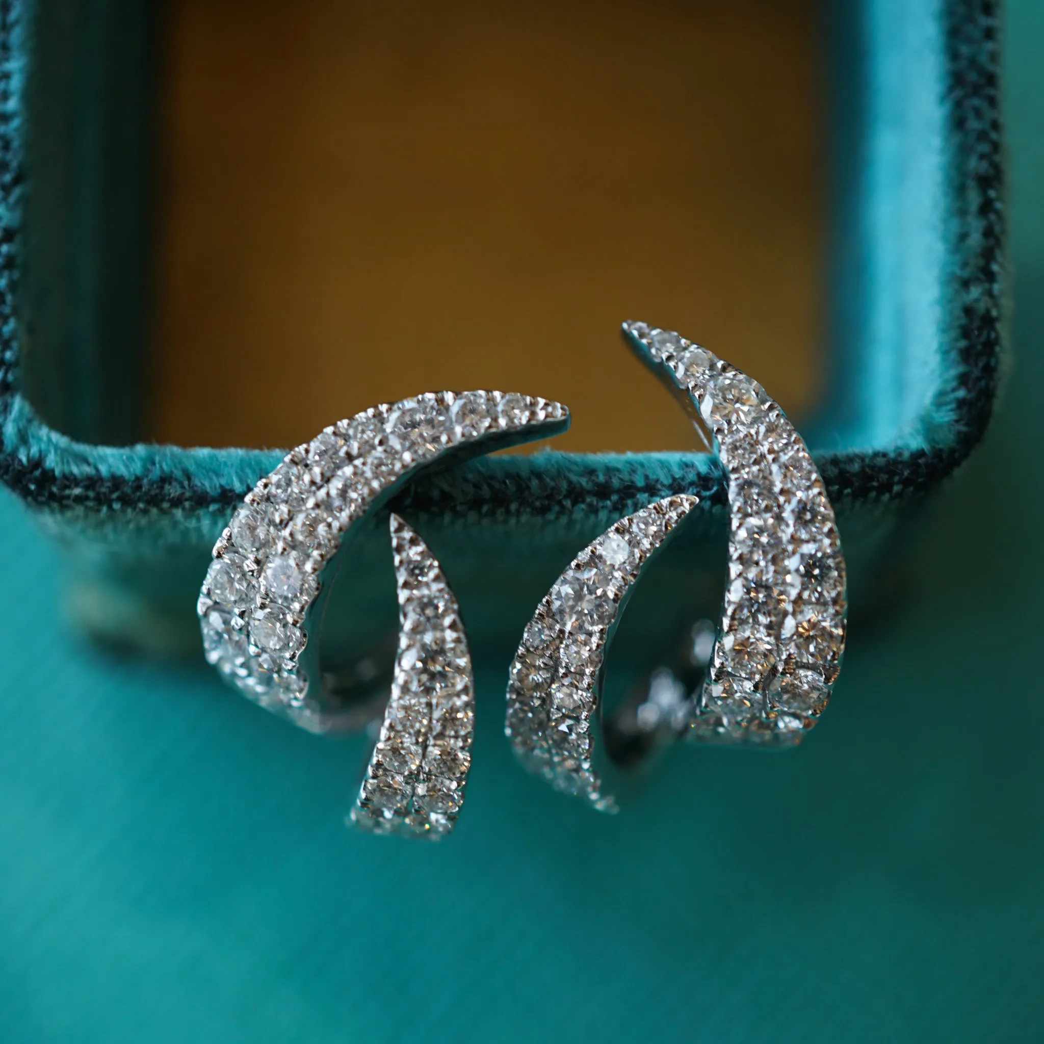 Bony Levy Pave Diamond Earring Studs in 18k White Gold