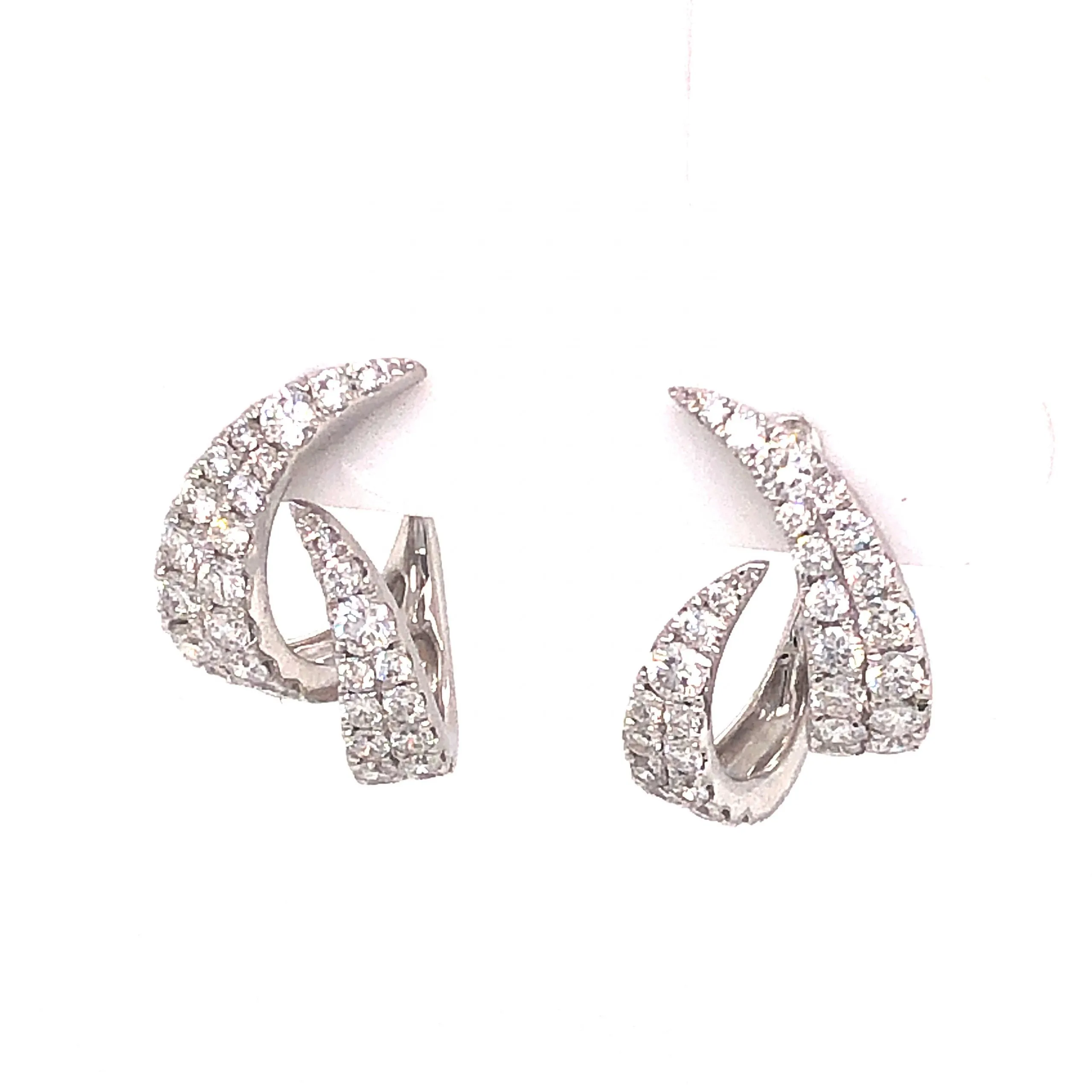 Bony Levy Pave Diamond Earring Studs in 18k White Gold