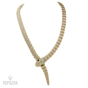 Bulgari Diamond and 18kt Yellow Gold Serpenti Necklace