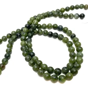 Canadian Jade 6mm Smooth Rounds Bead Strand