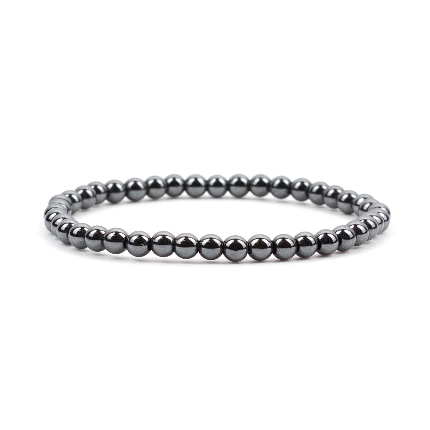 Cherry Tree Collection | Stretch Bracelet | 4mm Beads (Hematite)