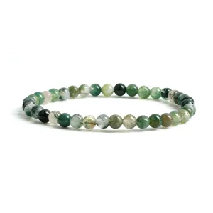 Cherry Tree Collection | Stretch Bracelet | 4mm Beads (Moss Agate)