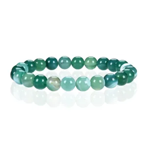 Cherry Tree Collection | Stretch Bracelet | 8mm Beads (Lace Agate - Green)
