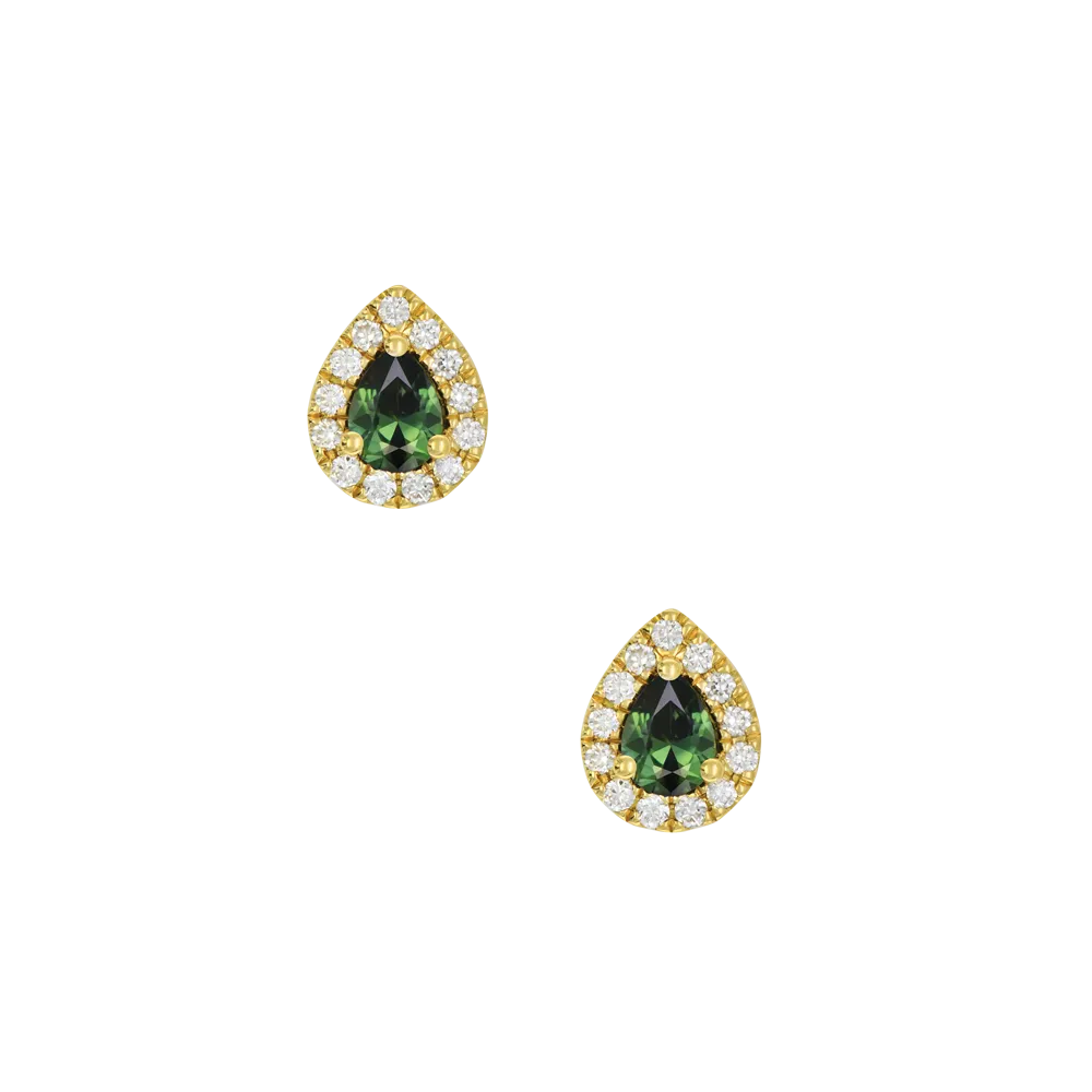 Clarissa Australian Teal Sapphire & Diamond Earrings