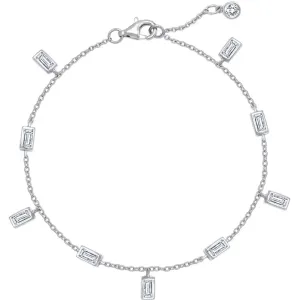 CRISLU Baguette Anklet Finished in 18kt  Gold or Pure Platinum