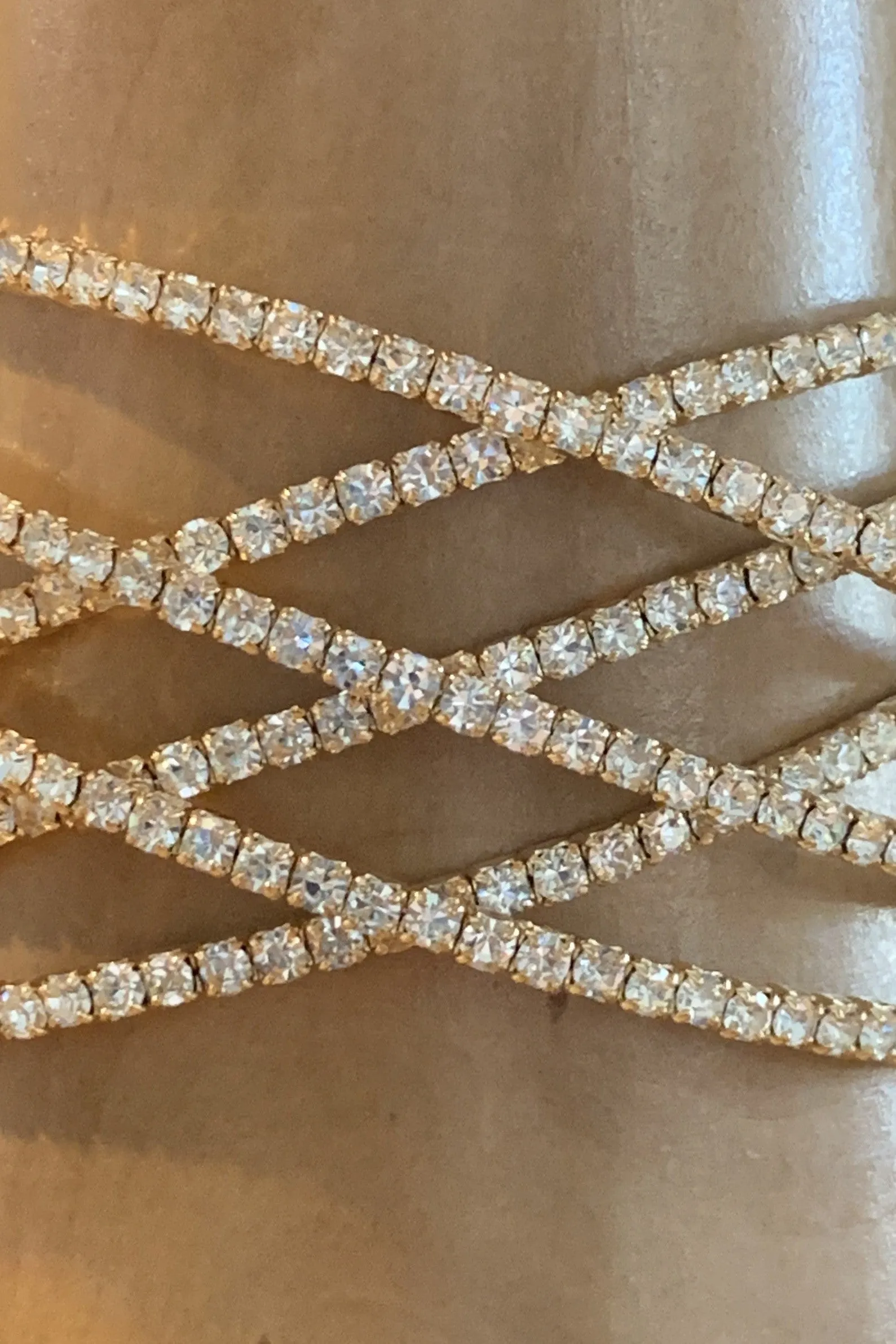 Crystal Avenue Cubic Zirconia Gold Crystal Bracelet