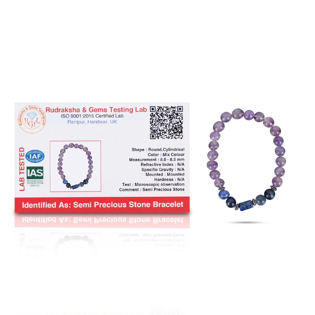 Crystal Bracelet - 2.5 Inches | Semi Precious Stone Hand Band/Crystal Bead Hand Bracelet for Capricorn Zodiac