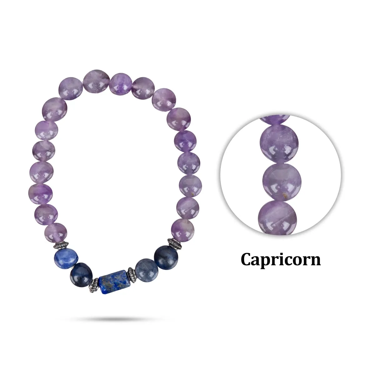 Crystal Bracelet - 2.5 Inches | Semi Precious Stone Hand Band/Crystal Bead Hand Bracelet for Capricorn Zodiac