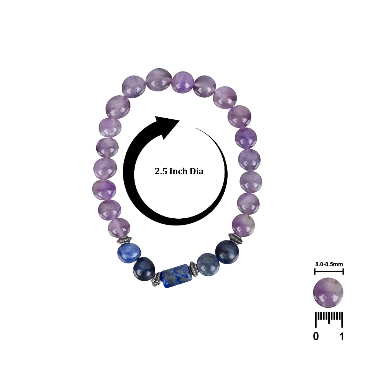 Crystal Bracelet - 2.5 Inches | Semi Precious Stone Hand Band/Crystal Bead Hand Bracelet for Capricorn Zodiac