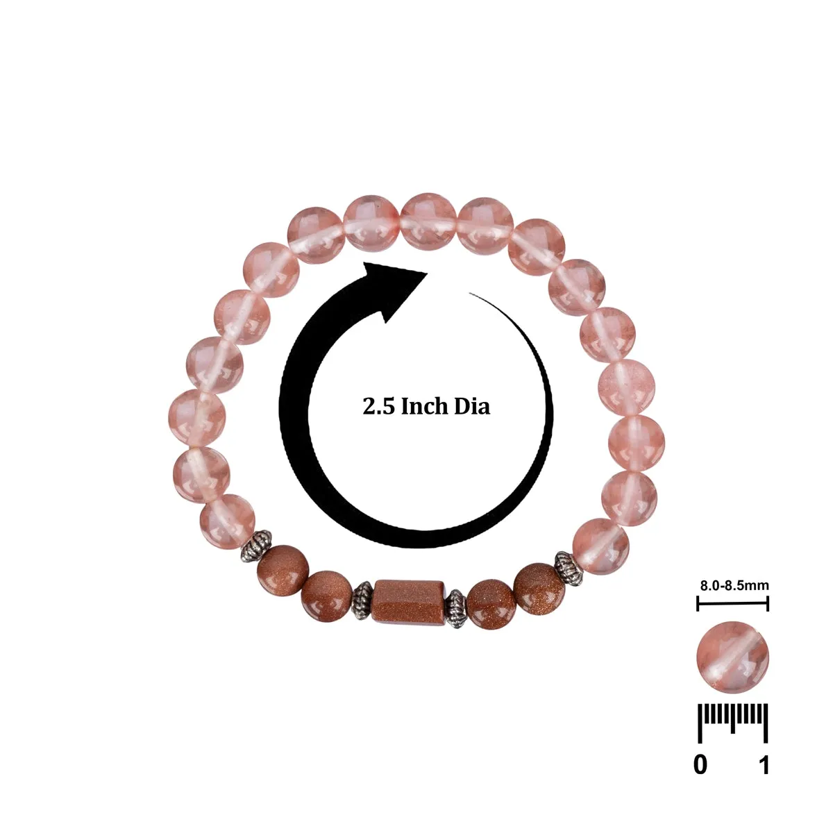 Crystal Bracelet - 2.5 Inches | Semi Precious Stone Hand Band/Crystal Bead Hand Bracelet for Scorpio Zodiac