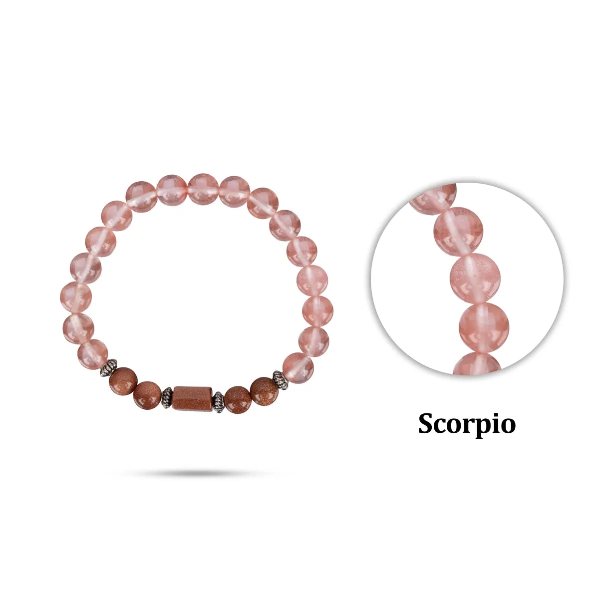 Crystal Bracelet - 2.5 Inches | Semi Precious Stone Hand Band/Crystal Bead Hand Bracelet for Scorpio Zodiac