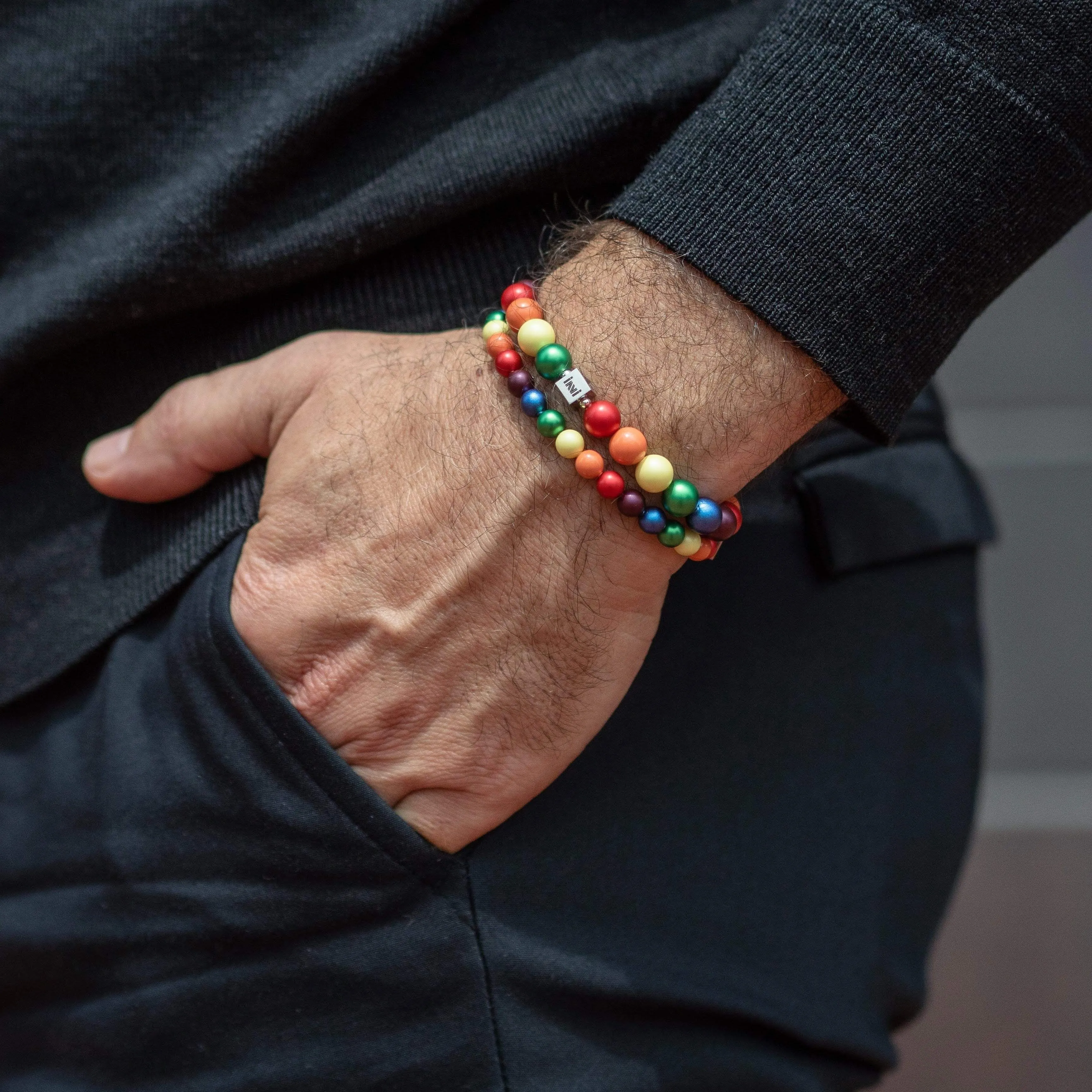 Crystal Pearl Rainbow Pride Bracelet