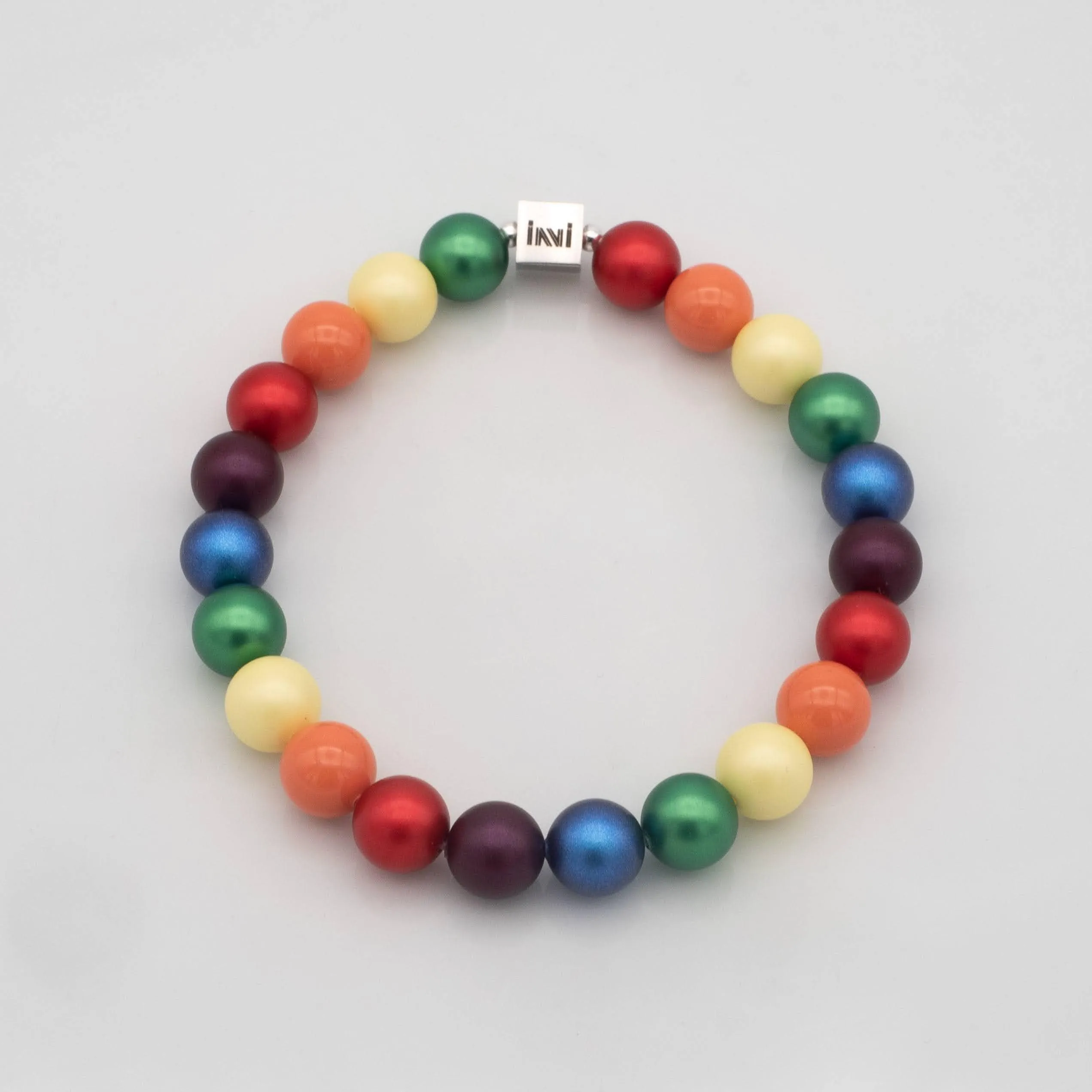 Crystal Pearl Rainbow Pride Bracelet