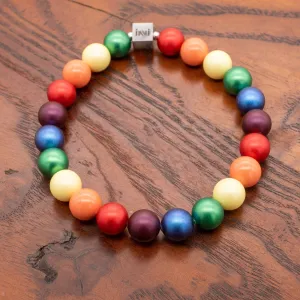 Crystal Pearl Rainbow Pride Bracelet