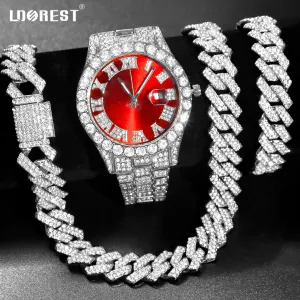 Cuban Chain Iced Jewelry Set